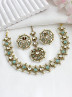 Vihani Choker Necklace set  - Mint Green