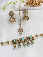 Jivika Choker Necklace Set-Aqua