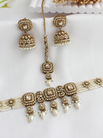 Jivika Choker Necklace Set-Pearl