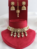 Jivika Choker Necklace Set-Pearl