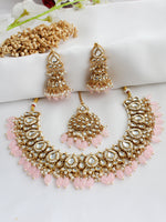 Avni Bib Necklace Set-Pastel Pink