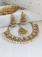 Avni Bib Necklace Set-Pearl