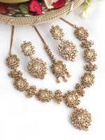 Ziana Necklace Set-Pastel Pink - Gold