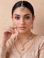 Ziana Necklace Set-Pastel Pink - Gold