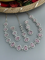 Aneri Necklace Set-Pastel Pink