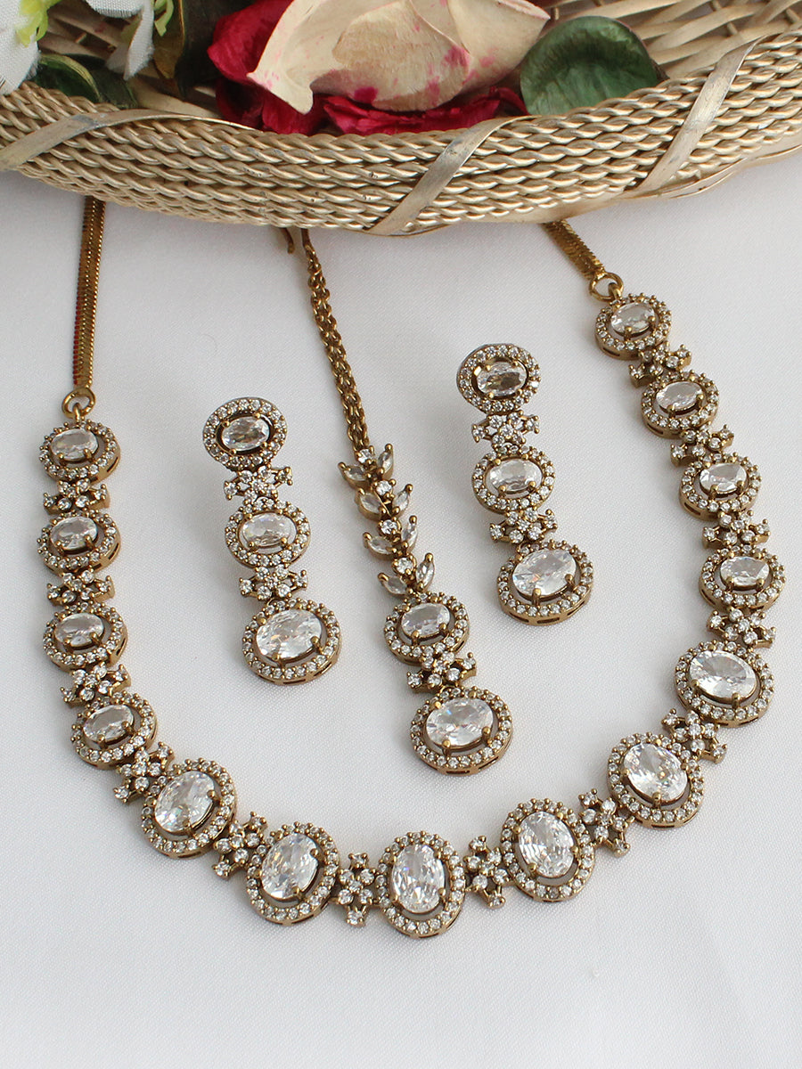 Avira Necklace Set Indian Reception Necklace Set for NRI Brides