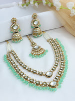 Avni Layered Necklace Set - Mint Green