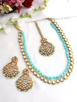 Mavia Layered Necklace Set-Pastel Blue