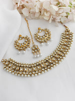 Jigyasa Bib Necklace Set-White