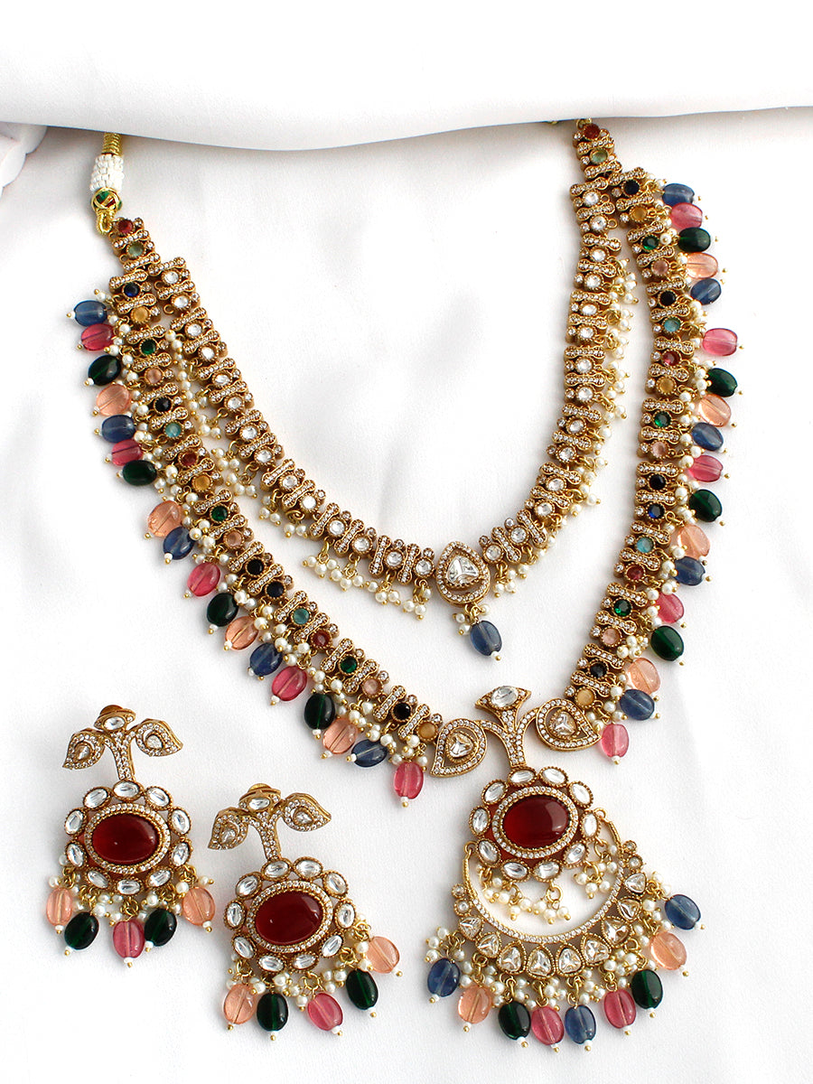 Shriya Layered Necklace Set - Multicolor