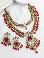 Shriya Layered Necklace Set-Maroon