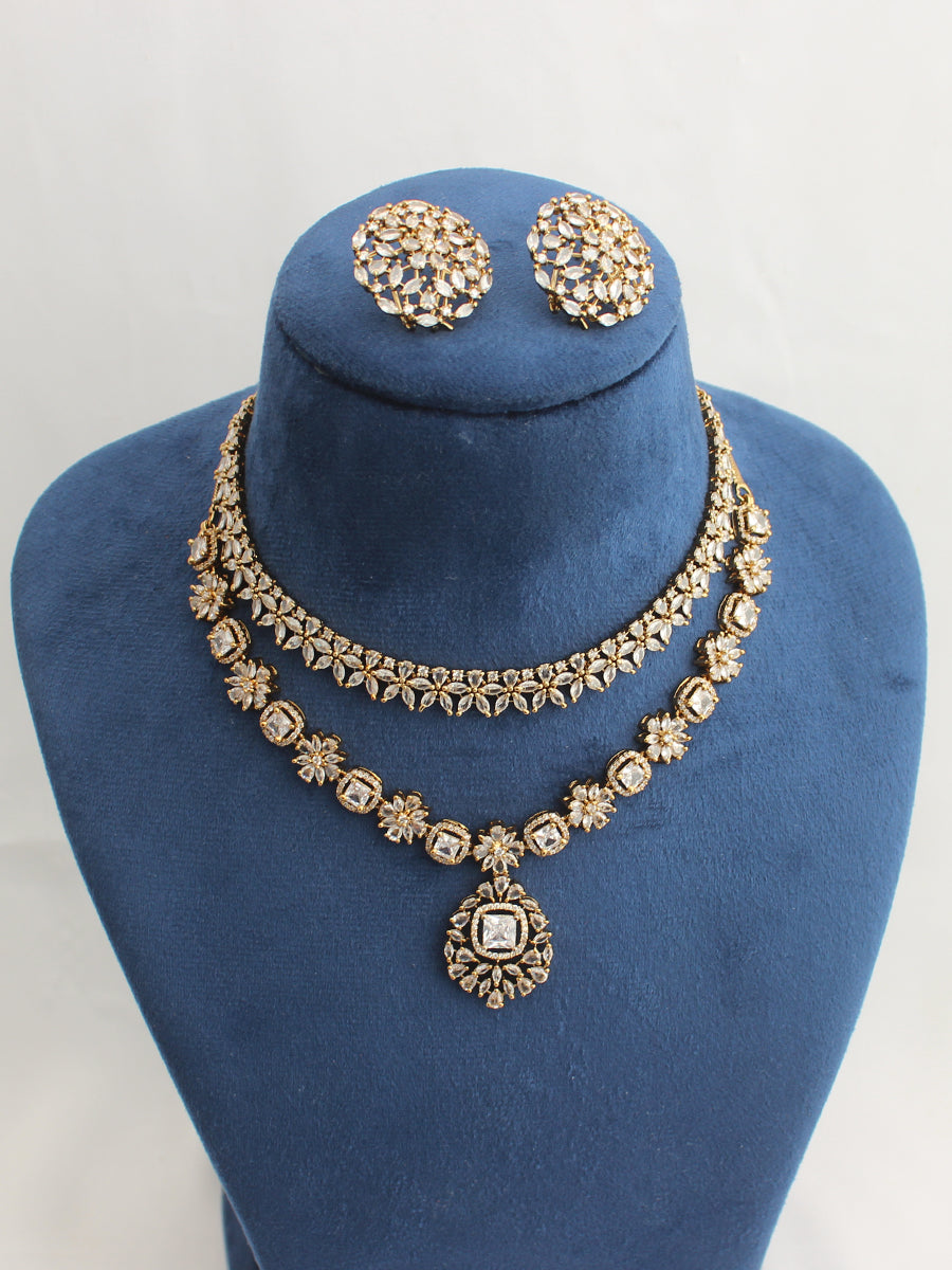 Aania Layered Necklace Set-Gold