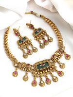 Urjita Bib Necklace Set-Mint Green