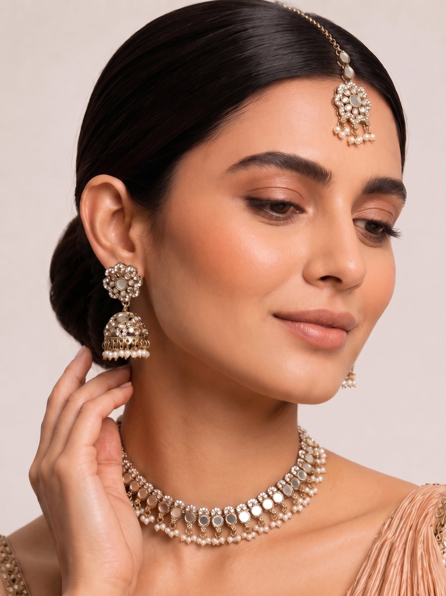 Bani Mirror Necklace Set-gold