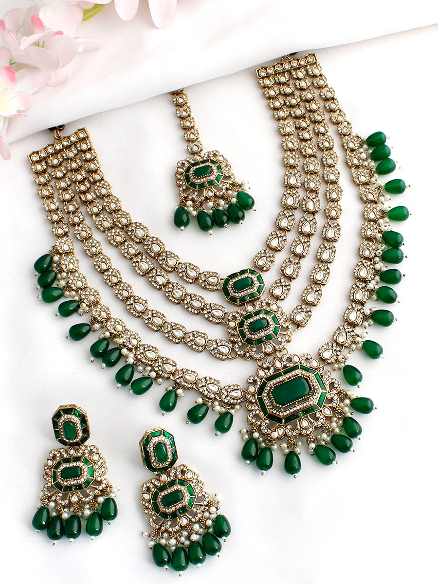 Anaya Necklace Set - Green