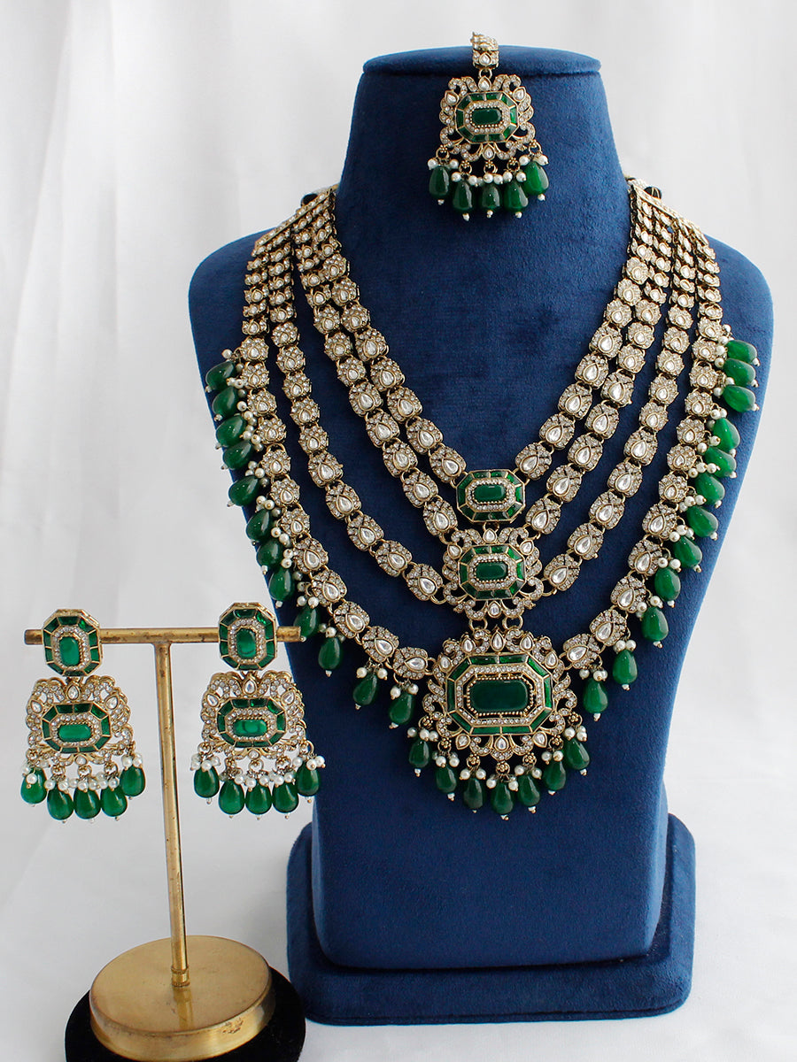 Anaya Necklace Set - Green 