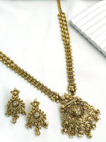 Ambika Long Necklace Set-Gold