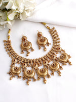 Radhika Bib Necklace Set-Hot Pink