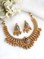 Shubhika Bib Necklace Set - Mint Green
