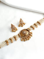 Arnika Choker Necklace Set - Gold
