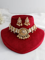 Arnika Choker Necklace Set - Gold