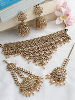Shairy Choker Necklace Set-Gold