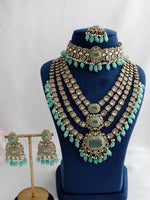 Prachi Layered Necklace Set-Mint Green