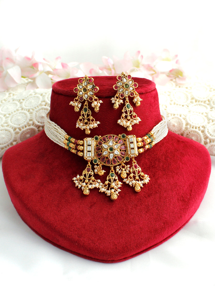 Kashika Necklace Set-Multicolor