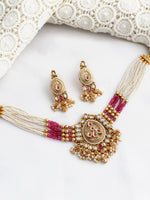 Falguni Choker Necklace Set-Hot Pink
