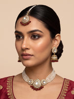 Nishvi Choker Necklace Set - Maroon