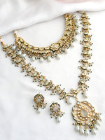 Meerakshi Layered Necklace Set-Ivory