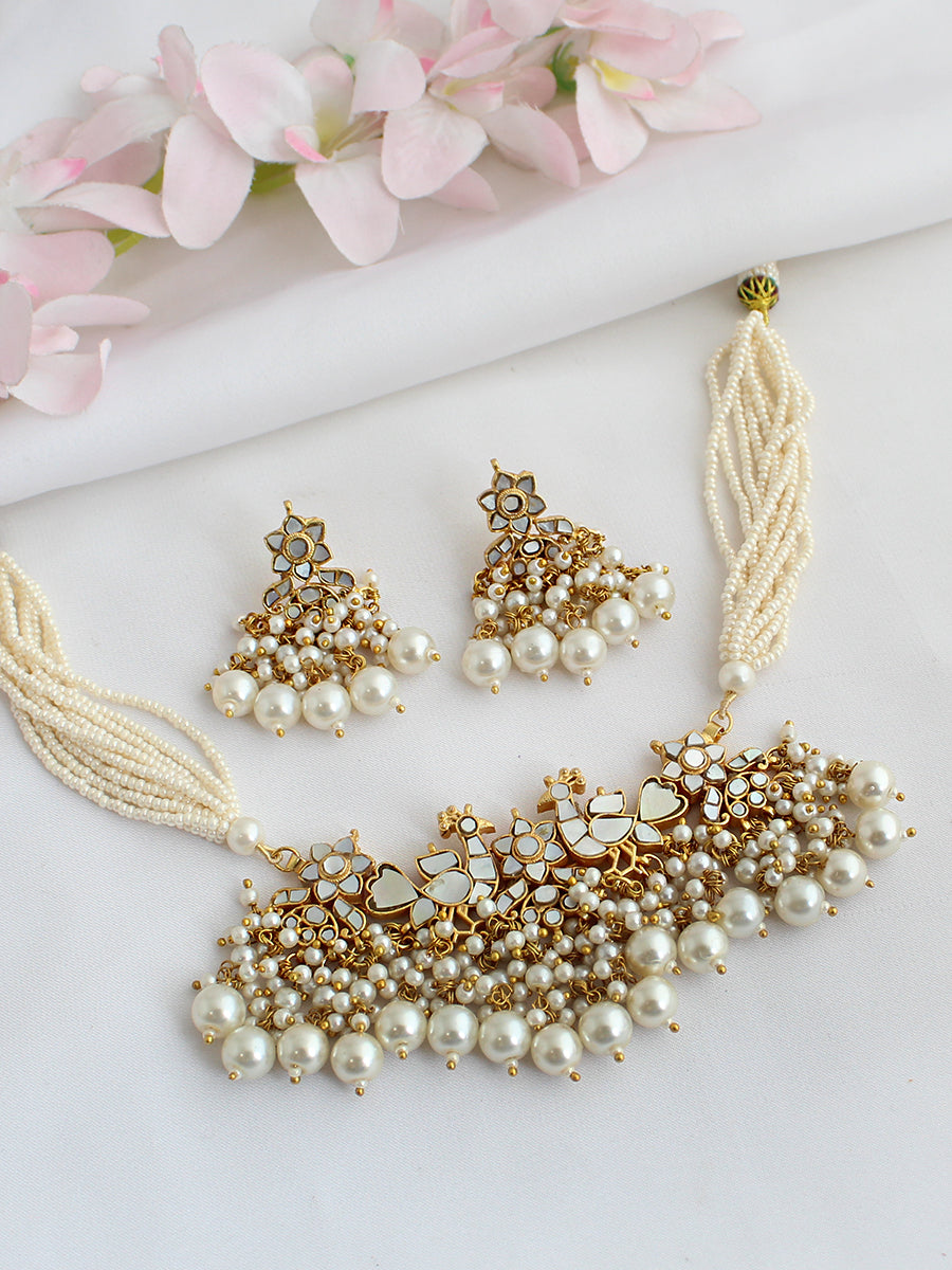 Ayanka Choker Necklace Set-Ivory