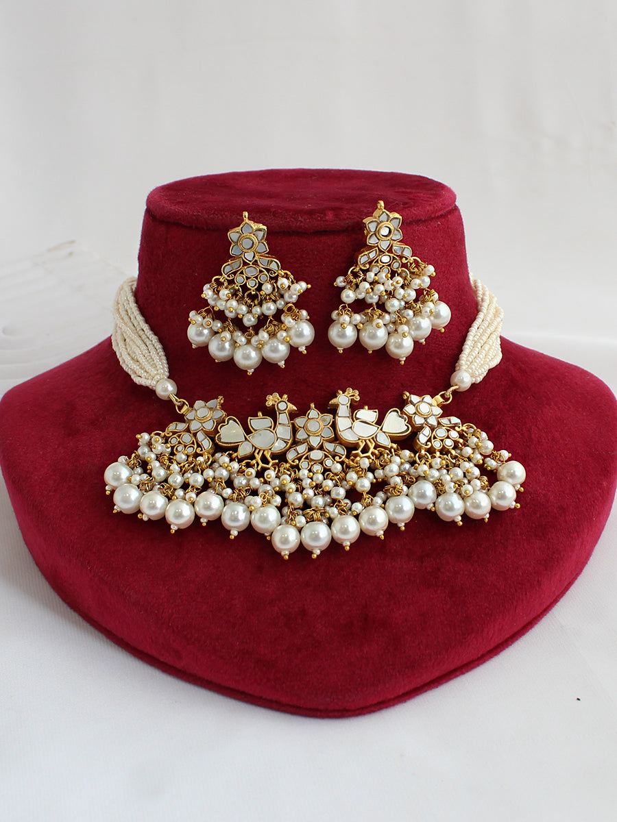 Ayanka Choker Necklace Set-ivory