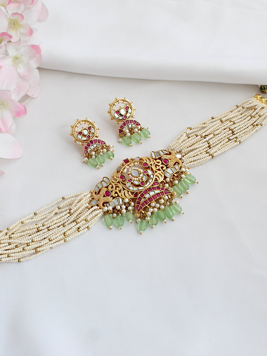 Mirika Choker Necklace Set-Multicolor
