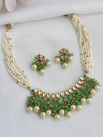 Madhubala Necklace Set-Green