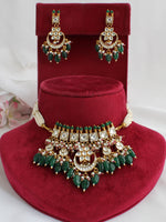 Lekaha Choker Necklace Set-Green