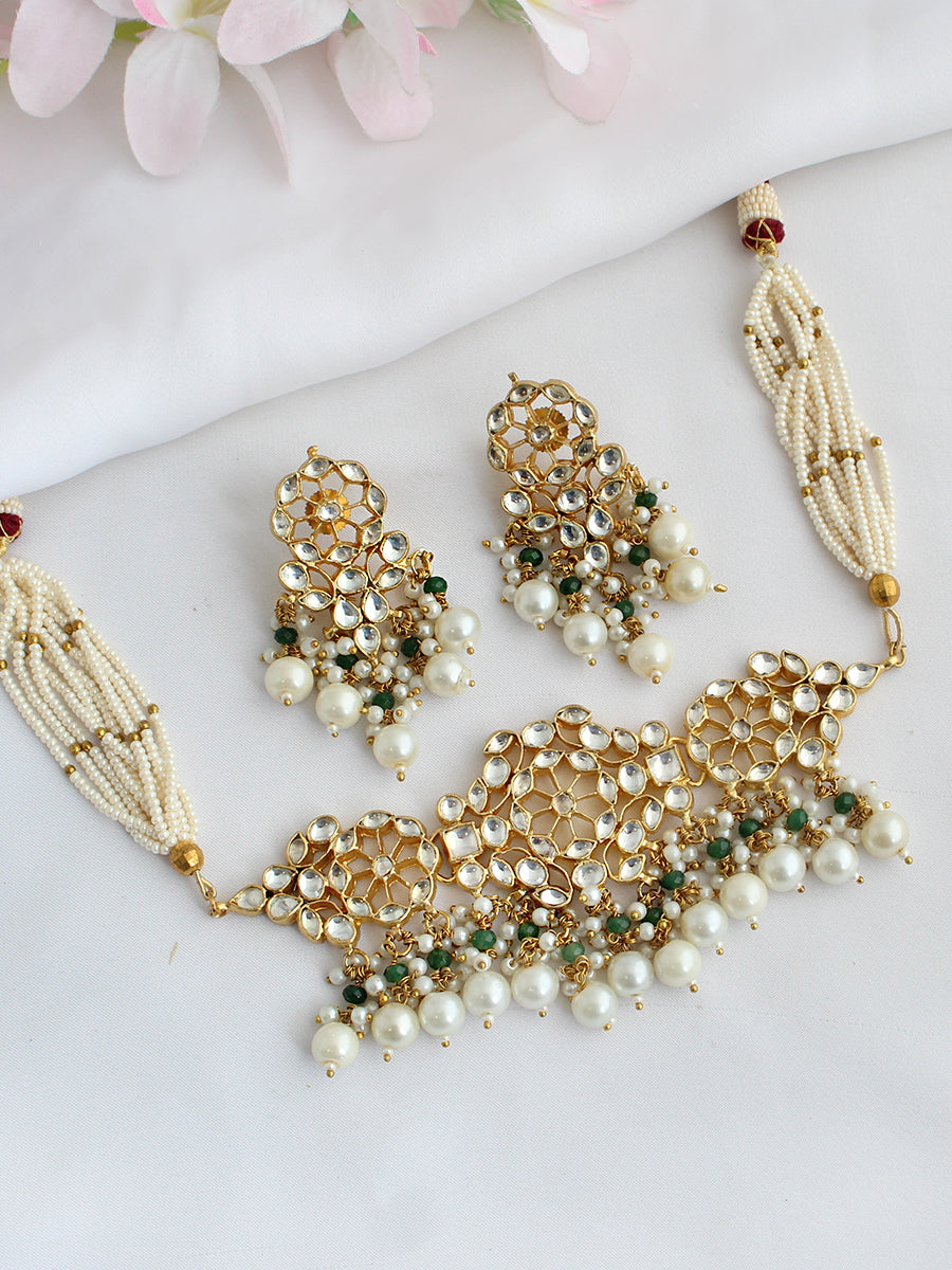Misha Choker Necklace Set-Gold