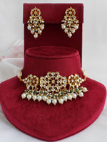 Misha Choker Necklace Set-Gold