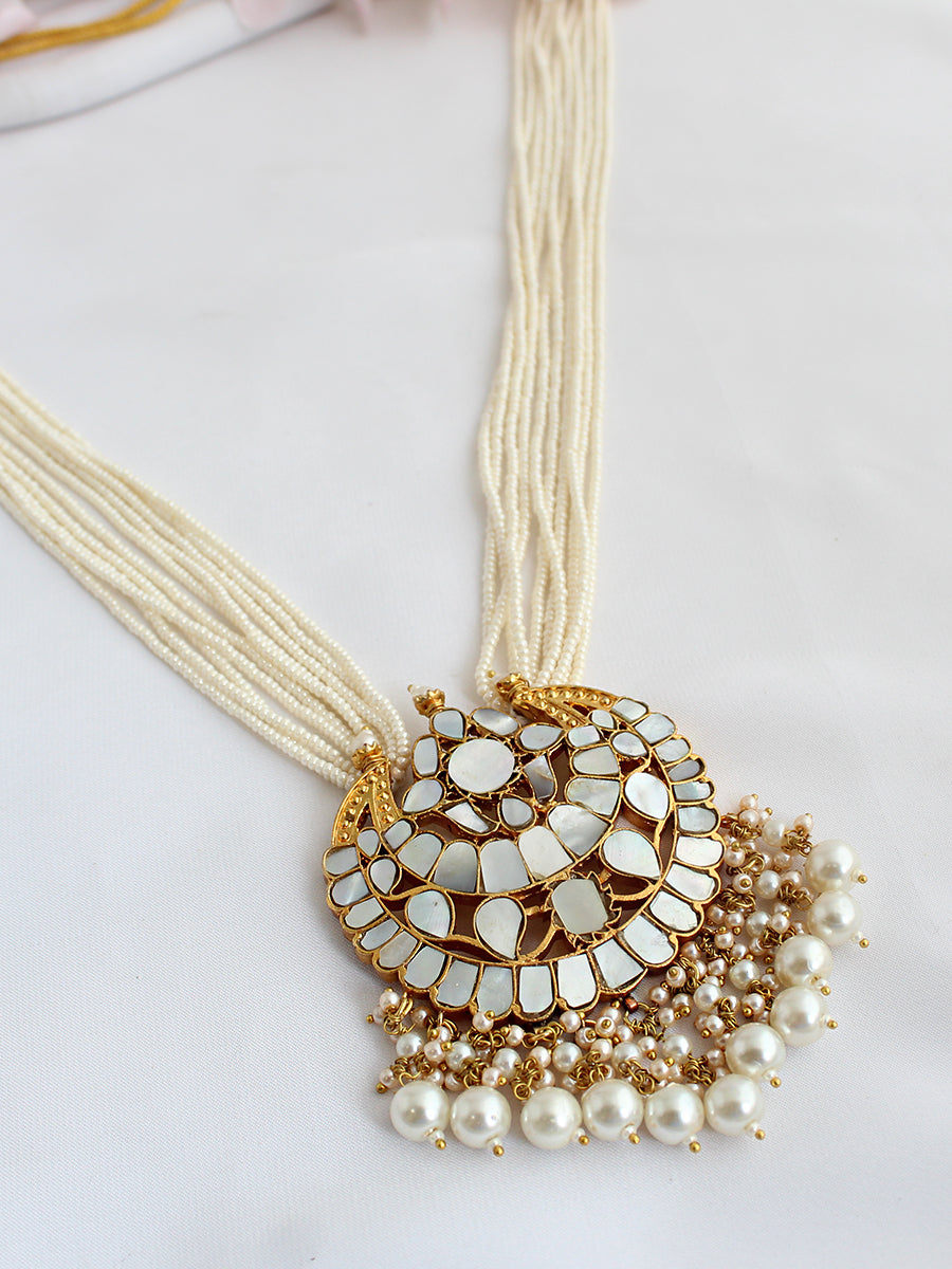 Mirika Pendant Long Necklace-Ivory