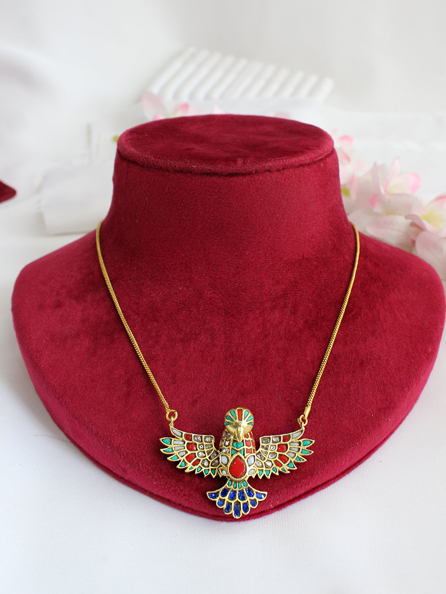Heritage Eagle Pendant Necklace-Multicolor