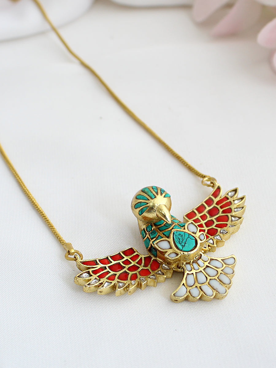 Heritage Eagle Pendant Necklace-Multicolor