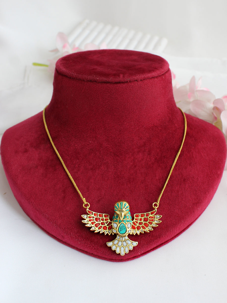 Heritage Eagle Pendant Necklace-Multicolor