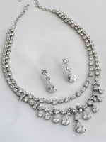 Rasha Necklace Set NRI Favorite Indian Necklace Set with Fast Delivery-Silver