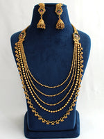 Prajna Layered Necklace Set South Asian Jewelry Set with Fast International Delivery-Gold