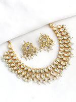 Muznah Necklace Set Ready-to-Ship Kundan Necklace Set | Indian Jewelry USA-Gold