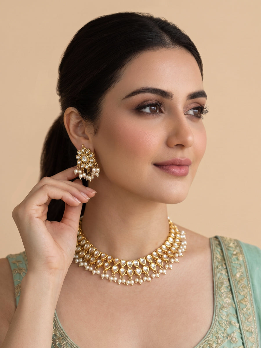 Muznah Necklace Set Ready-to-Ship Kundan Necklace Set | Indian Jewelry USA