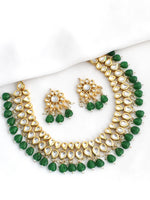 Muznah Necklace Set Ready-to-Ship Kundan Necklace Set | Indian Jewelry USA-Green