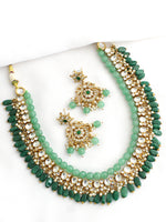 Ridhvi Layred Necklace Set Pakistani Style Necklace Set for Party Wear-Green