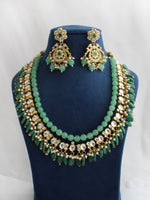 Ridhvi Layred Necklace Set Pakistani Style Necklace Set for Party Wear-Green