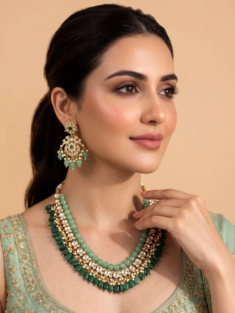 Ridhvi Layred Necklace Set Pakistani Style Necklace Set for Party Wear